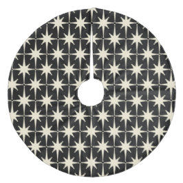 Modern Retro Stars Mönster Black Cream Julgransmatta Fleece