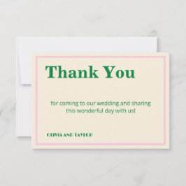 Modern Retro Striped  Wedding Information  Tack Kort