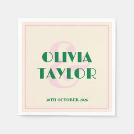 Modern Retro Striped Wedding Invitation Pappersservett