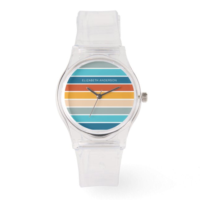 Modern Retro Sunset Rand Personlig Armbandsur (Framsida)