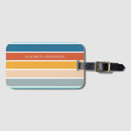 Modern Retro Sunset Rand Personlig Bagagebricka