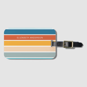 Modern Retro Sunset Rand Personlig Bagagebricka