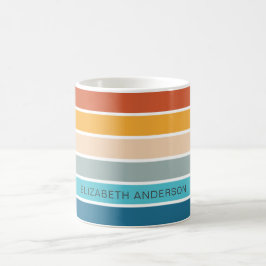 Modern Retro Sunset Rand Personlig Kaffemugg