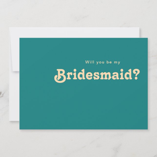 Modern Retro | Teal Bridesmaid Frieri Card Inbjudningar (Framsida)