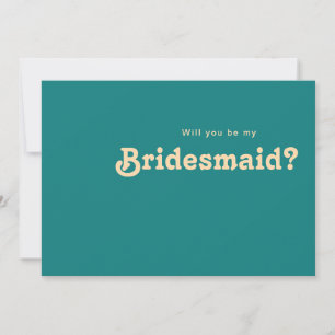 Modern Retro Teal Bridesmaid Frieri Card Inbjudningar