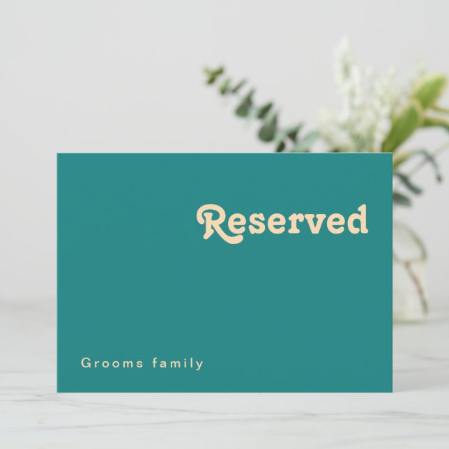 Modern Retro | Teal Reserved Sign (Stående Fram)
