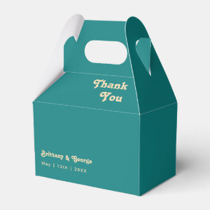 Modern Retro Teal Wedor Favor Box Presentaskar