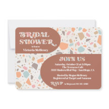 Modern Retro Terrazzo Möhippa Arch-inbjudan