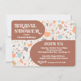 Modern Retro Terrazzo Möhippa Arch-inbjudan Inbjudningar