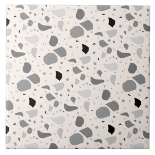 Modern Retro Terrazzo Monokrome Mönster Kakelplatta