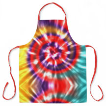 Modern Retro Tie Dye Röd Turkos Gul