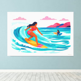 Modern retro tropisk surf 02 canvastryck