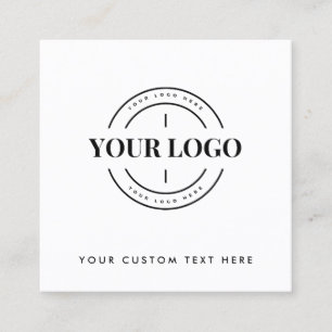 Modern Retro Typography Business Logotyp 2 QR-kod Fyrkantigt Visitkort