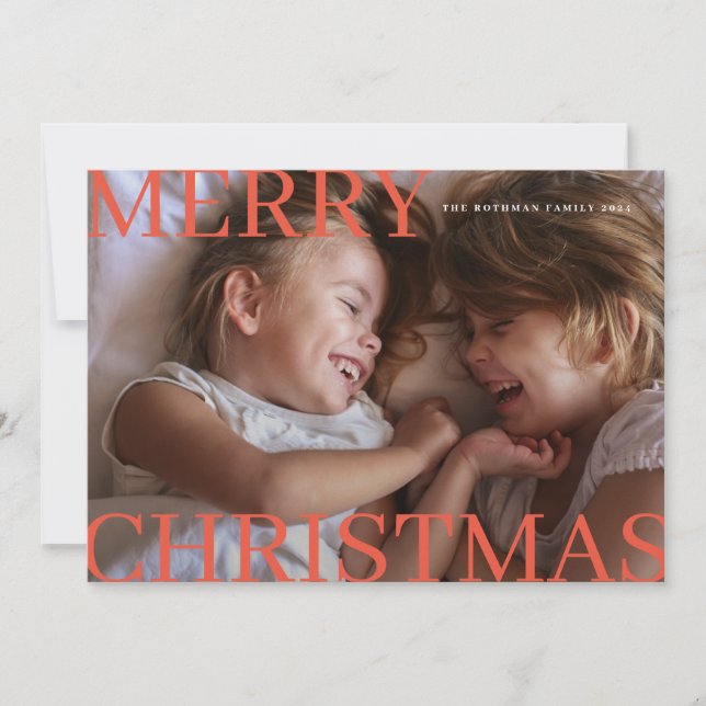 Modern Retro Typography Photo God jul Julkort (Framsida)