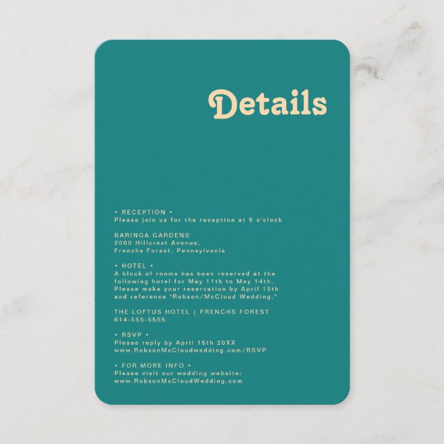 Modern Retro | Uppgifter om detaljerat Kant Tilläggskort (Framsida)