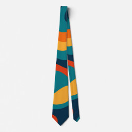 Modern Retro Vågig Abstrakt Mönster Slips