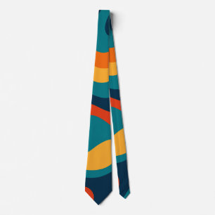 Modern Retro Vågig Abstrakt Mönster  Slips