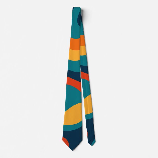 Modern Retro Vågig Abstrakt Mönster  Slips (Framsida)