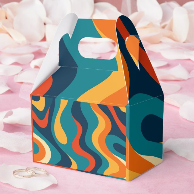 Modern Retro Vågigt Abstrakt Mönster  Presentaskar (Bröllop)