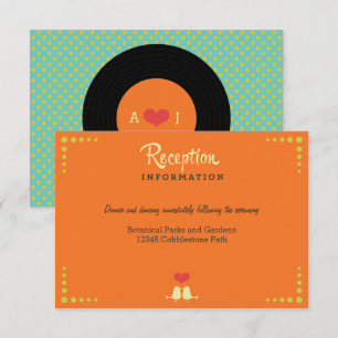 Modern Retro Vinyl Record Bröllop Tilläggskort