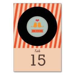 Modern Retro Vinyl Record Himlar Blue Orange Bröll Bordsnummer