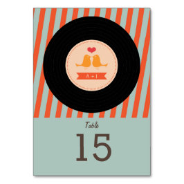 Modern Retro Vinyl Record Orange Himlar Blue Bröll Bordsnummer
