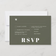 Modern Retro Vit Modern RSVP-kort