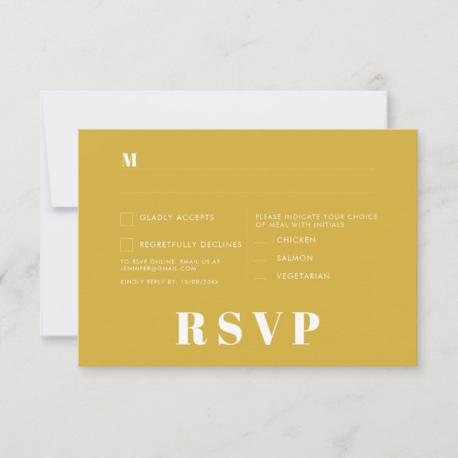 Modern Retro Vit Modern RSVP-kort Inbjudningar (Framsida)