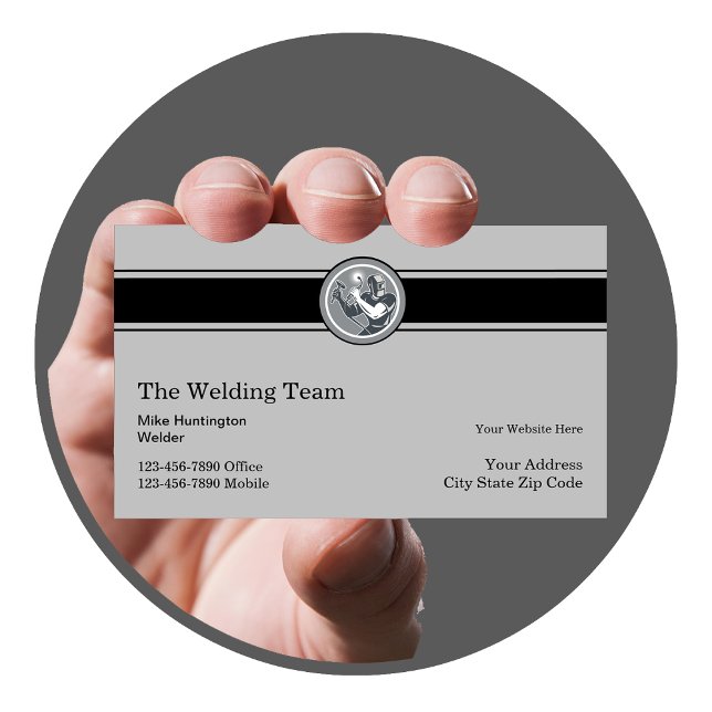 Modern Retro Welding Construction Visitkort (Skapare uppladdad)