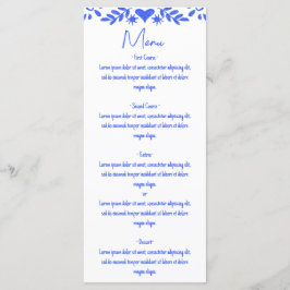 Modern Retro Whimsical Blue Hand plockade Bow Meny
