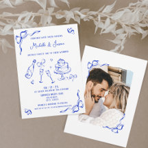 Modern Retro Whimsical Blue Hand plockade Bow Phot
