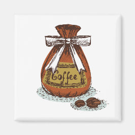 Modern retrokaffe l Caffeine l Latte l Brown Magnet