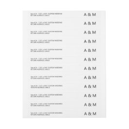 Modern Returadress 24 x tunn Personligt bröllp Etikettband