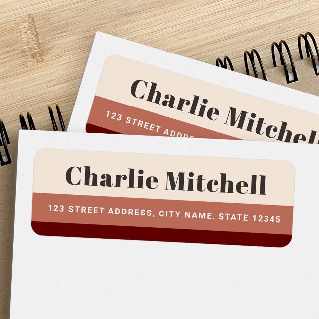 Modern returadress av marotta-bruna retro returadress etikett (Skapare uppladdad)