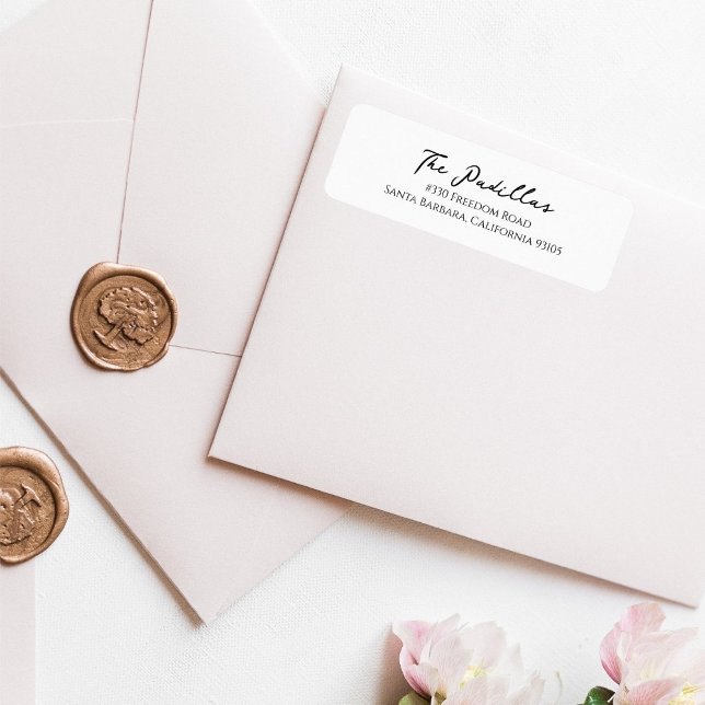 Modern Returadress-etikett för skript Returadress Etikett (Skapare uppladdad)