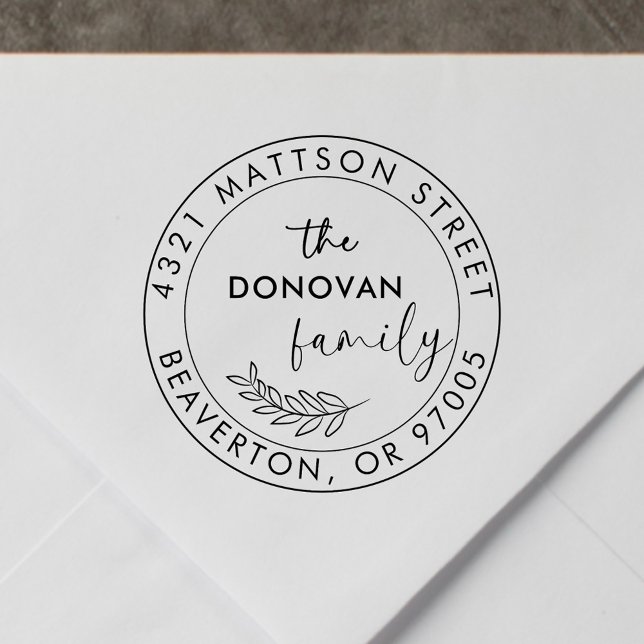 Modern Returadress för botaniska skript-familjen Stämpel (Skapare uppladdad)