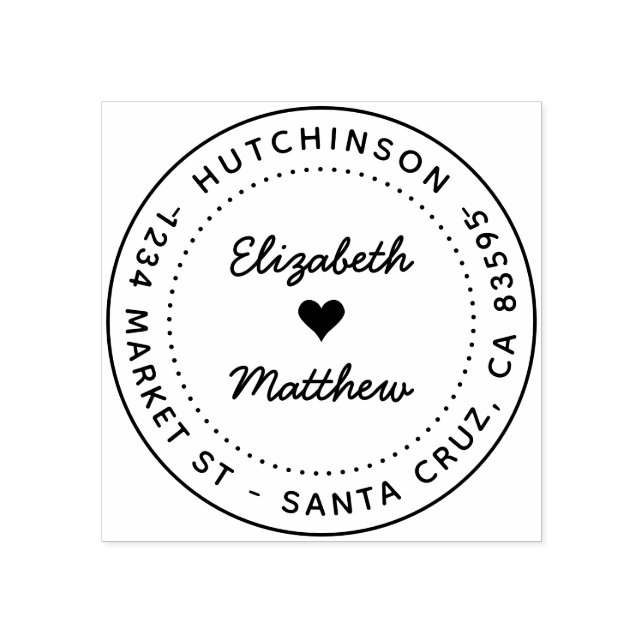 Modern Returadress för Bröllop i skriptrunda Stämpel (Tryck)