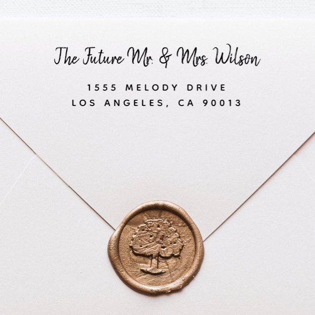 Modern Returadress för bröllopsinbjudan Självfärgande Stämpel (Skapare uppladdad)