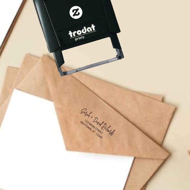 Modern Returadress för Calligrafiskt handskript Självfärgande Stämpel (Skapare uppladdad)