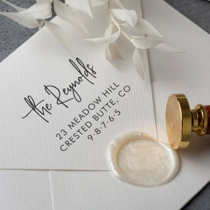 Modern Returadress för familjen Namn & Home Adress Självfärgande Stämpel