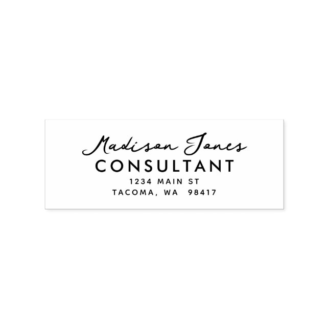 Modern Returadress för minimalistiskt skript Stämpel (Tryck)