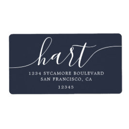 Modern Returadress för Mörk blått skriptfamilj Fraktsedel