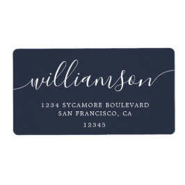 Modern Returadress för Mörk blått skriptfamilj Fraktsedel