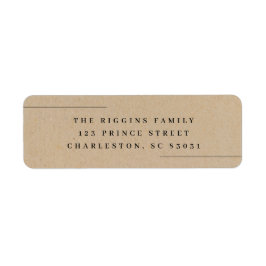 Modern returadress för rustik Kraft Returadress Etikett