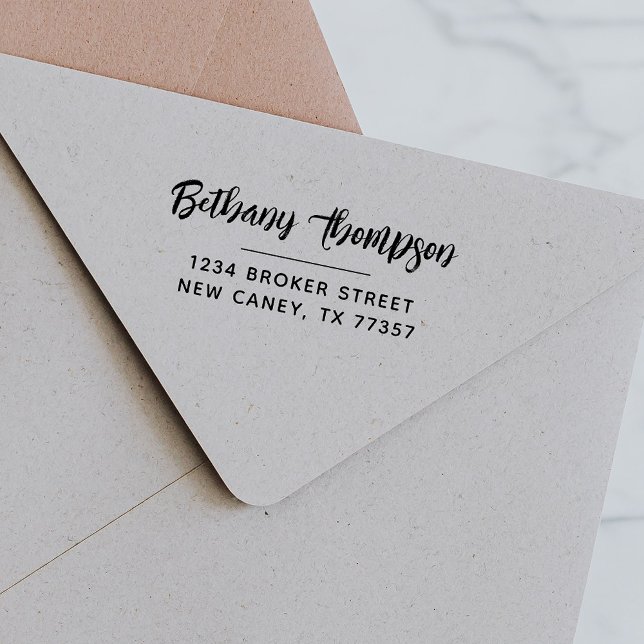 Modern Returadress för självinläsning i Frimärke Självfärgande Stämpel (Skapare uppladdad)