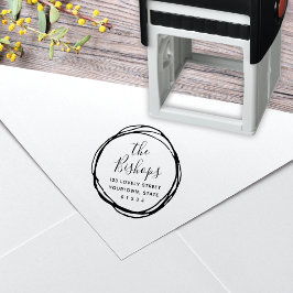 Modern Returadress för skriptrunda Självfärgande Stämpel