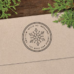 Modern Returadress för snöflingan Självfärgande Stämpel<br><div class="desc">Denna självbelåtna returadress frimärke har enkel typografi,  modern snöflake och en klassisk runda i gräns. Det är ett djärvt och unikt påstående. Frimärke är en underbar nygift,  husuppvärmning eller värdinna-gåva - eller till och med en helgdag.</div>