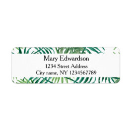 Modern returadress för tropiska löv returadress etikett