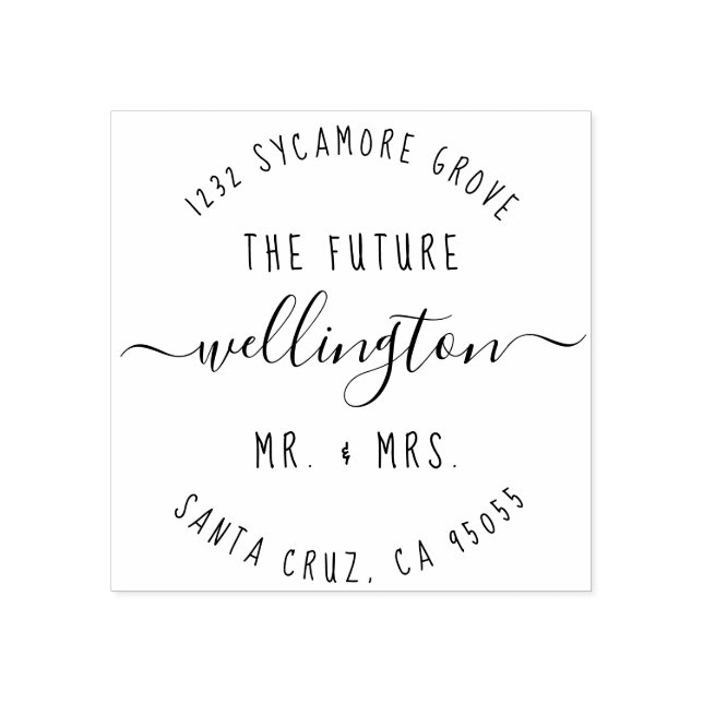 Modern Returadress "Framtidens herr och fru" Stämpel (Tryck)