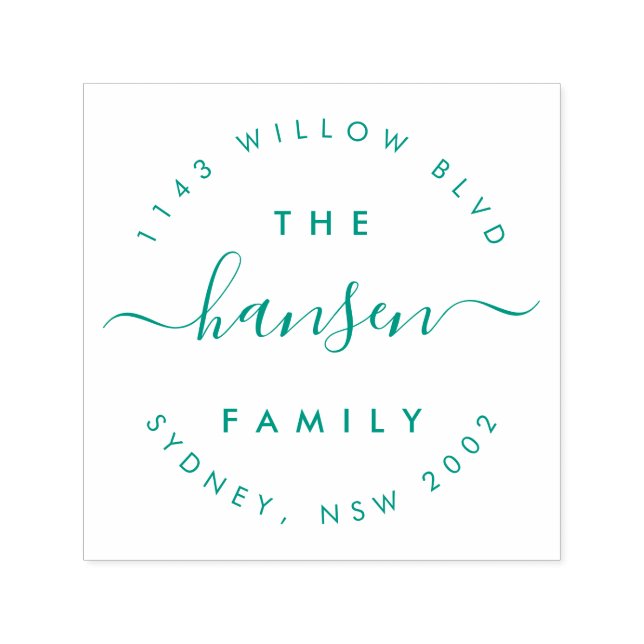 Modern Returadress i cirkelfamiljen Namn Självfärgande Stämpel (Design)